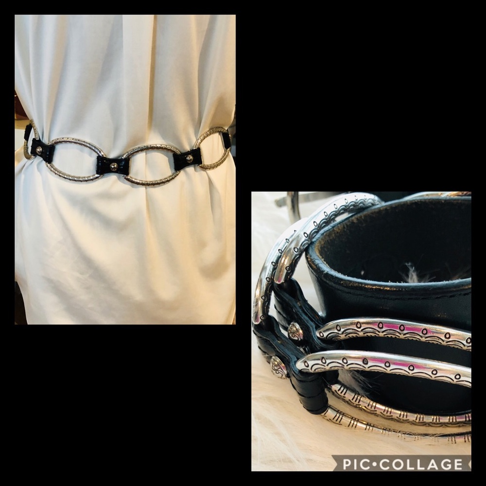 Brighton Black and Silver Chain Link Belt